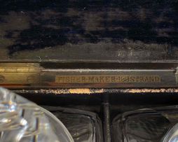 A Victorian brass-bound coromandel cased two bottle tantalus