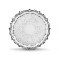 A George IV silver salver, possibly William Brown, London, 1827