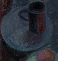 Susan Helm Davies; Dark Still Life with Coffee Pot