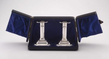 A pair of Edward VII silver candlesticks, James Dixon & Sons, Sheffield, 1905