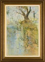 Errol Boyley; River Bank with Trees