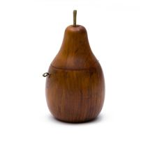 A George III style fruitwood pear-shaped tea caddy