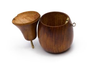 A George III style fruitwood pear-shaped tea caddy