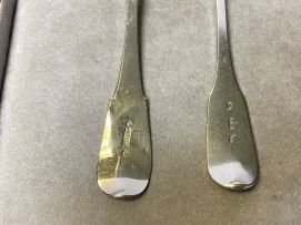 A Cape silver 'Fiddle' pattern dinner spoon, Marthinus Lourens Smith, early 19th century