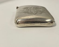 A late Victorian silver combination cigarette case, Henry Matthews, Birmingham, 1900