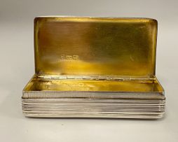 A George IV silver table snuff box, Nathaniel Mills, Birmingham, 1826