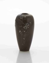 A Japanese bronze miniature vase, Nogawa Company, Meiji period, 1868-1912