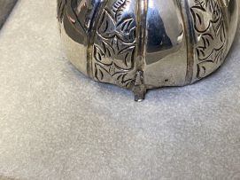 A silver etrog box, apparently unmarked