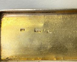 A Russian silver snuff box, maker's initials MM, town mark indistinct, 1851