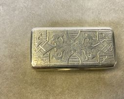 A Russian silver snuff box, maker's initials MM, town mark indistinct, 1851