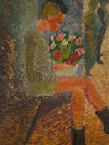 Cecily Sash; Boy with Bouquet of Flowers