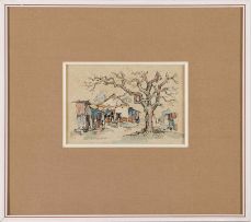 Gregoire Boonzaier; Scene with Dwellings and Tree