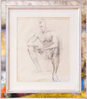 Aleksanders Klopcanovs; Crouching Male Nude