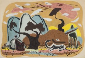 Yohanan Simon; Landscape with Animals