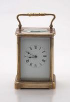A French brass carriage clock, circa 1900