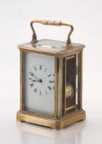 A French brass carriage clock, circa 1900