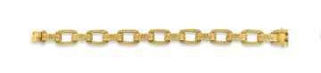 14ct gold fancy link bracelet, Boodle and Dunthorne, London, 1987