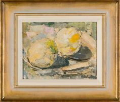 Jean Welz; Still Life with Two Grapefruit and a Knife