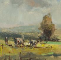 Christiaan Nice; Landscape with Farmhouse and Grazing Cattle