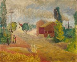 Cecily Sash; Figures Beside a Road