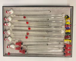 A miscellaneous group of twenty-three glass cocktail glass sticks, mid 20th century