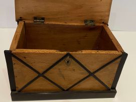 A Boer War ebony and fruitwood box, Ceylon, 1901