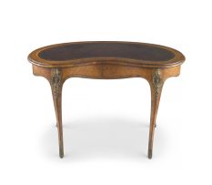 A Victorian walnut and gilt-metal-mounted desk
