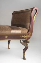 A French Empire style mahogany and gilt-metal-mounted recamier, 19th century