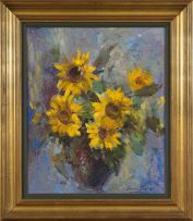 Errol Boyley; Still Life with Vase of Sunflowers