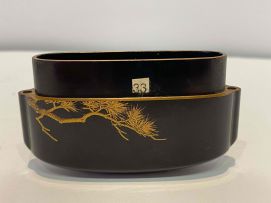 A Japanese black and gold lacquer case inro, 19th century
