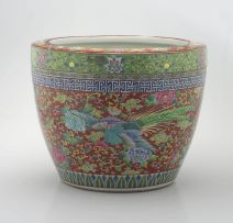 A Japanese enamelled jardinière, early 20th century