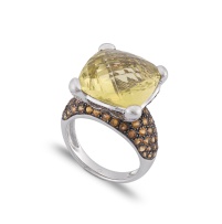 Lemon quartz and 18ct white gold ring, Diana Carmichael