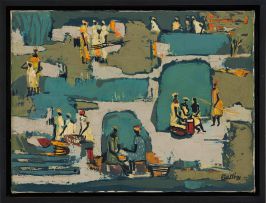 Walter Battiss; Landscape with Figures
