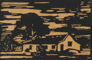 Jacob Hendrik Pierneef; Houses with Trees, Derdepoort (Nilant 46)