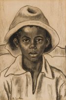 Maggie Laubser; Portrait of a Boy with a Hat