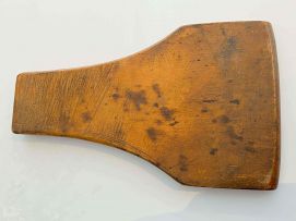 A treen boxwood cheese scoop, early 18th century