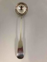 A George IV silver 'Fiddle' pattern soup ladle, Robert Gray & Sons, Glasgow, 1824
