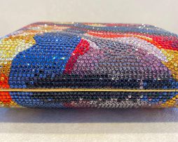A Judith Leiber multi-coloured crystal clutch evening bag, late 20th century