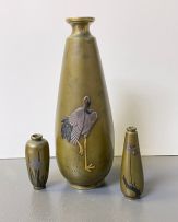 A Japanese bronze vase, Meiji period, 1868-1912