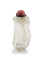 A Chinese crystal 'finger citron' snuff bottle, Qing Dynasty, 19th century