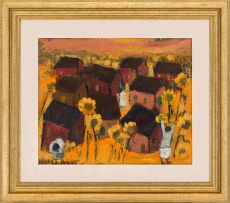 Frans Claerhout; Landscape with Sunflowers