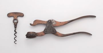A Lund two-piece lever steel, iron and bronze corkscrew, THE PATENTEE, 24 Fleet St & 57 Cornhill, London, circa 1855