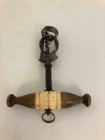 A spring loaded steel corkscrew, DR Patent No. 70870, late 19th century