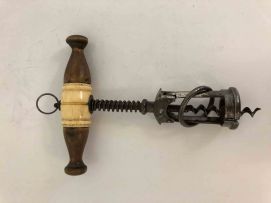 A spring loaded steel corkscrew, DR Patent No. 70870, late 19th century