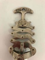 A Zig-Zag 'Made in France' BTE S.G.D.G. Fn&EL. M.&M DEP compound lever corkscrew, early 20th century