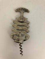 A Zig-Zag 'Made in France' BTE S.G.D.G. Fn&EL. M.&M DEP compound lever corkscrew, early 20th century