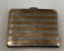 A George V silver and gold inlaid cigarette case, Sampson Mordan & Co, London, 1913