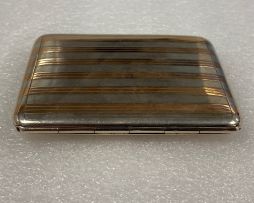 A George V silver and gold inlaid cigarette case, Sampson Mordan & Co, London, 1913