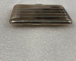 A George V silver and gold inlaid cigarette case, Sampson Mordan & Co, London, 1913