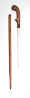 A fruitwood sword/walking stick